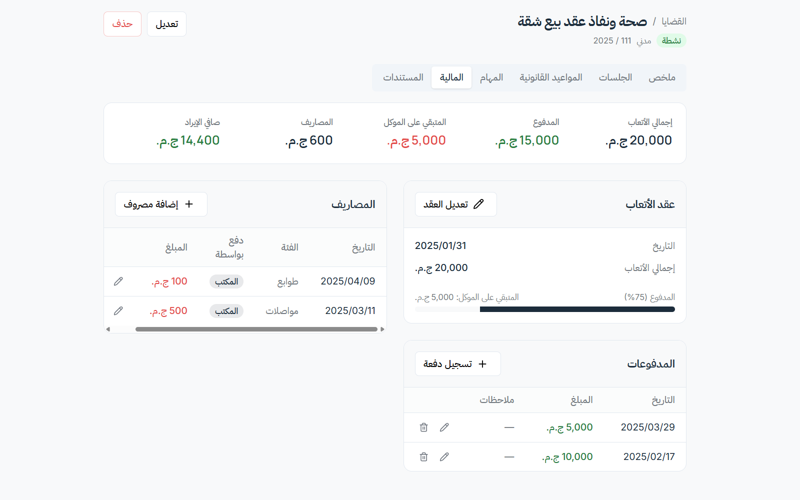 شاشة مالية القضية داخل سياق